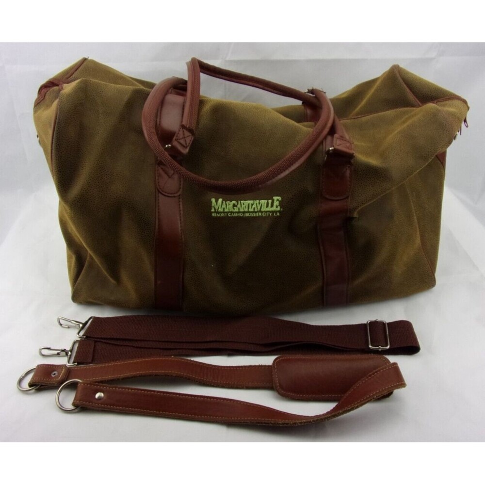 Margaritaville Bag Duffle Travel Green Brown PVC Large
